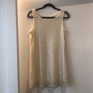 H&M Fully Sequined Cream Dress